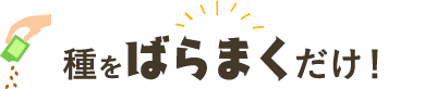 種をばらまくだけ