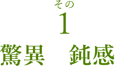 その1 驚異の鈍感さ
