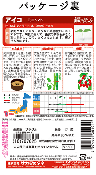 パッケージ裏