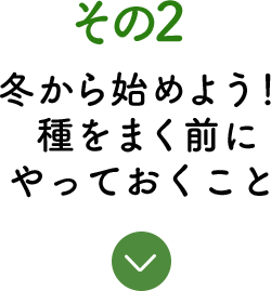 その2 冬から始めよう！種をまく前にやっておくこと