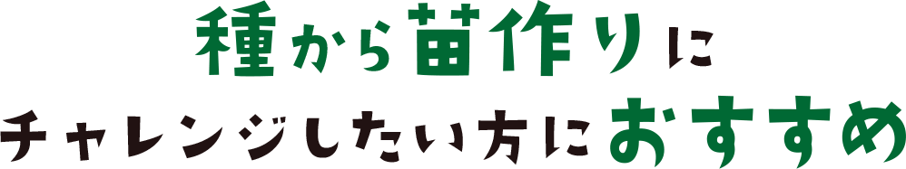 種から苗作りにチャレンジしたい方におすすめ