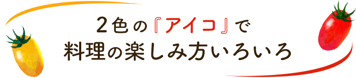 2色の『アイコ』で料理の楽しみ方いろいろ